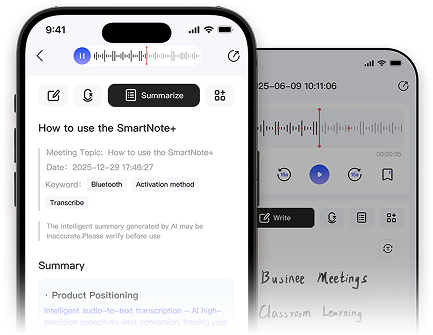 Notes linked to the audio timeline